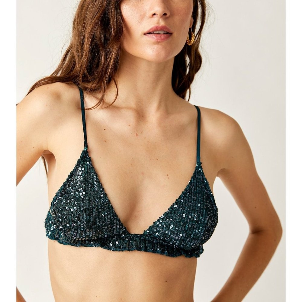 free‎ people gold rush bralette forest pool green combo women size x-small xs